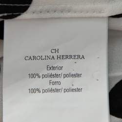 مملوكة مسبقًا CH Carolina Herrera Monochrome Polka Dot Printed Chiffon Pleated Sleeveless Top L