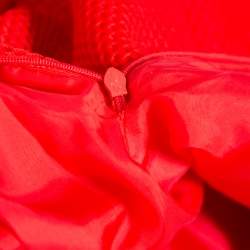 مملوكة مسبقًا فستان سي أتش كارولينا هيريرا بلا أكمام شبكة تريكو أحمر مقاس صغير (سمول)