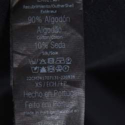 Pre Owned CH Carolina Herrera Black Knit Contrast Trim Detail Polo T-Shirt XS