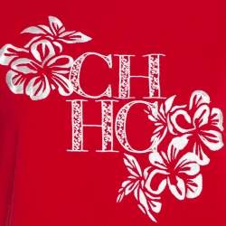 مملوكة مسبقًا CH Carolina Herrera Red Cotton Floral Logo Embroidered T-Shirt L