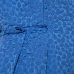 Pre Owned CH Carolina Herrera Blue Embossed Cotton Sheath Dress M