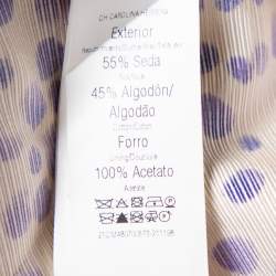 مملوكة مسبقًا CH Carolina Herrera Beige & Purple Printed Silk & Cotton Pleated Skirt M