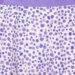مملوكة مسبقًا CH Carolina Herrera Beige & Purple Printed Silk & Cotton Pleated Skirt M