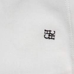 Pre Owned CH Carolina Herrera White Cotton Lace Trim Detail T-Shirt XS