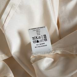 Pre Owned CH Carolina Herrera Cream Silk Front Tie Detail Lightweight Cropped Jacket L