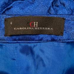CH Carolina Herrera Royal Blue Textured Jacquard Maxi Skirt M