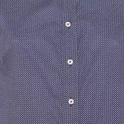 CH Carolina Herrera Navy Blue Logo Printed Cotton Button Front Shirt L