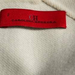 CH Carolina Herrera Beige Wool Sleeveless Sheath Dress S