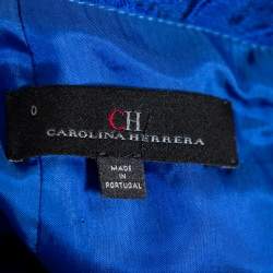 Pre Owned قستان سهرة ميرمايد سي أتش كارولينا هيريرا جاكار أزرق رويال مقاس صغير جداً (اكس سمول)