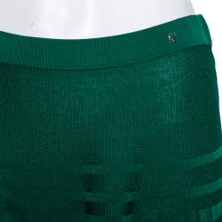 CH Carolina Herrera Green Knit Button Front Top & Skirt Set M