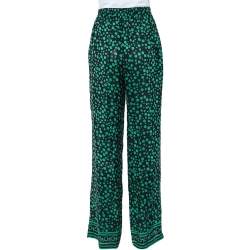 Pre Owned بنطلون سي إتش كارولينا هيريرا بالازو حرير نمط منقط أسود مقاس صغير - سمول