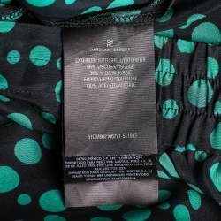 Pre Owned بنطلون سي إتش كارولينا هيريرا بالازو حرير نمط منقط أسود مقاس صغير - سمول