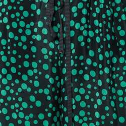 Pre Owned بنطلون سي إتش كارولينا هيريرا بالازو حرير نمط منقط أسود مقاس صغير - سمول