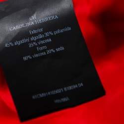 Pre Owned CH Carolina Herrera Red Lace Sleeveless Flared Midi Dress S