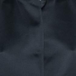 Pre Owned CH Carolina Herrera Midnight Blue Sateen Button Front Coat XS