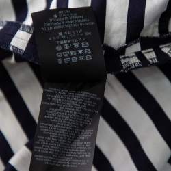 Pre Owned توب سي أتش كارولينا هيريرا ببلوم تفاصيل ربطةخصر قطن مخطط أبيض وأزرق مقاس صغير جدا