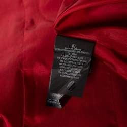 CH Carolina Herrera Red Wool Jacquard Paneled Pleated Dress S