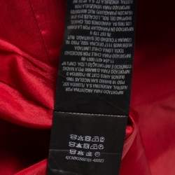 CH Carolina Herrera Red Wool Jacquard Paneled Pleated Dress S