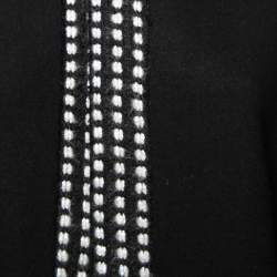 Pre Owned CH Carolina Herrera Black Wool Boucle Trim Detail Open Front Jacket XL 