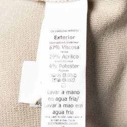 Pre Owned فستان سي أتش كارولينا هيريرا تريكو بيج بسحاب أمامي مقاس متوسط - ميديوم