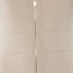 Pre Owned فستان سي أتش كارولينا هيريرا تريكو بيج بسحاب أمامي مقاس متوسط - ميديوم