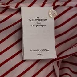 Pre Owned قميص سي أتش كارولينا هيريرا أكمام طويلة غير متماثل قطن مخطط أحمر مقاس متوسط