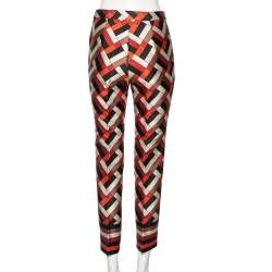 CH Carolina Herrera Multicolored Geometric Cotton Twill Pants XS