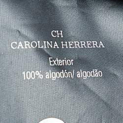 مملوكة مسبقًا CH Carolina Herrera Navy Blue Cotton Contrast Detail Belted Midi Skirt M