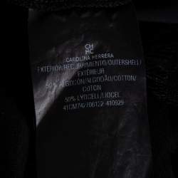 Pre Owned CH Carolina Herrera Black Cotton & Lace Trimmed Top L