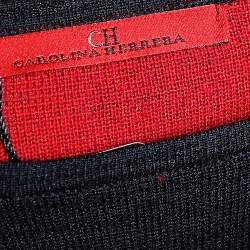 CH Carolina Herrera Color Block Wool Knit Side Slit Detail Sweater Top M