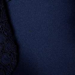 CH Carolina Herrera Navy Blue Lace Sleeveless Peplum Dress XS