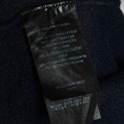 CH Carolina Herrera Navy Blue Wool & Lace Trim Detailed Jumper S