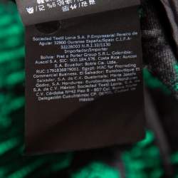 Pre Owned CH Carolina Herrera Green Floral Brocade Flared Shirt Dress M