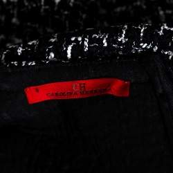 Pre Owned توب سي أتش كارولينا هيريرا تويد مونوكرومي حواف غير مشذبة مقاس متوسط (ميديوم)