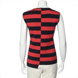 Pre Owned CH Carolina Herrera Red Stripe Knit Top S