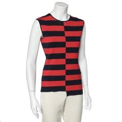 Pre Owned CH Carolina Herrera Red Stripe Knit Top S