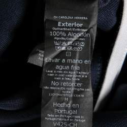 مملوكة مسبقًا CH Carolina Herrera Navy Blue Cotton Sleeveless Belted Dress M