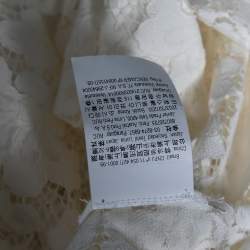 Pre Owned تونيك برباط سي أتش كارولينا هيريرا دانتيل مورد أبيض مقاس صغير - سمول