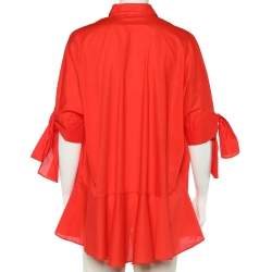 CH Carolina Herrera Red Cotton Oversized Shirt S