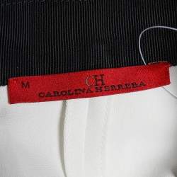 CH Carolina Herrera White Contrast Trim belted Sleeveless Shrug M