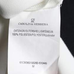 CH Carolina Herrera White Contrast Trim belted Sleeveless Shrug M