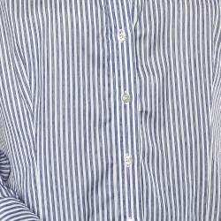 Pre Owned CH Carolina Herrera Blue Striped Cotton Button Front Shirt XL