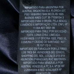 Pre Owned فستان ماكسي سي إتش كارولينا هيريرا دانتيل أزرق كحلي مورد بديرابيه مقاس صغير - سمول