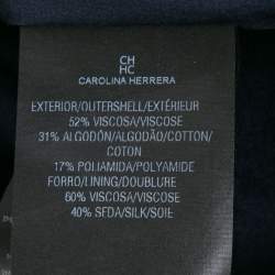 Pre Owned فستان ماكسي سي إتش كارولينا هيريرا دانتيل أزرق كحلي مورد بديرابيه مقاس صغير - سمول