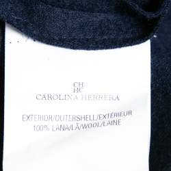Pre Owned CH Carolina Herrera Navy Blue Wool Knee Length Skirt S