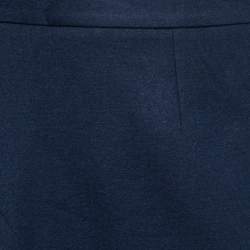 Pre Owned CH Carolina Herrera Navy Blue Wool Knee Length Skirt S