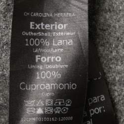 Pre Owned CH Carolina Herrera Grey Wool Button Front Belted Blazer S