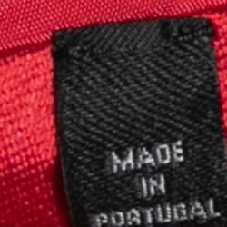 مملوكة مسبقًا فستان سي أتش كارولينا هيريرا جاكار بطبعة زهور أحمر واسع وبلا أكمام  مقاس كبير - لارج