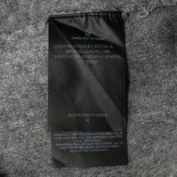 Pre Owned CH Carolina Herrera Grey Wool Bow Detail Round Neck Sweater M