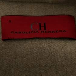 CH Carolina Herrera Grey Wool Button Front Peplum Jacket & Skirt Suit M